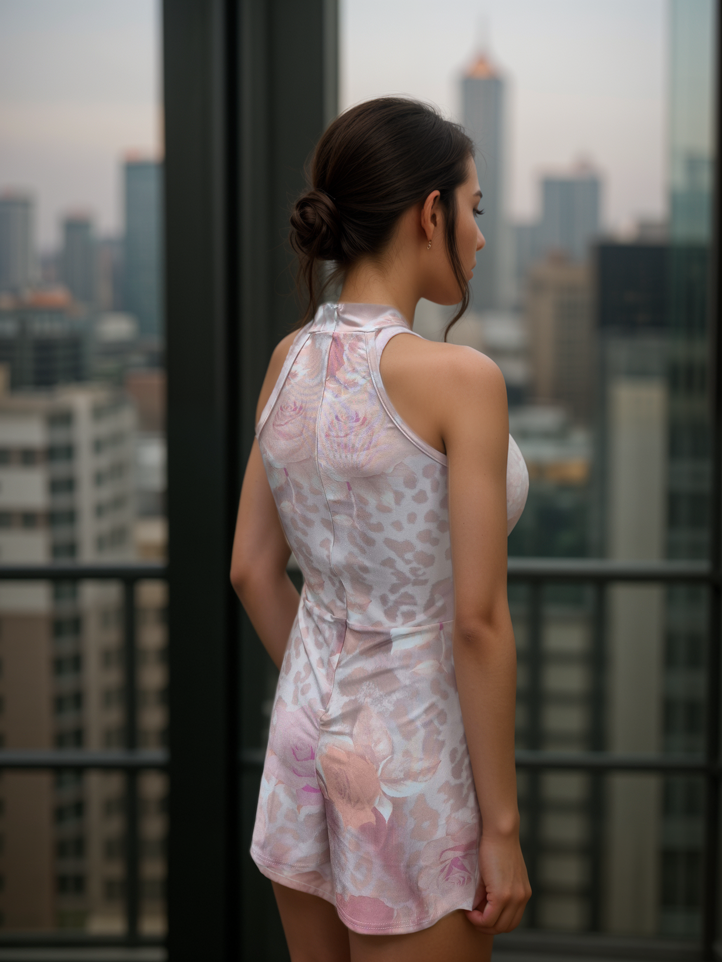 Women's Woven Halter neck Short Playsuits