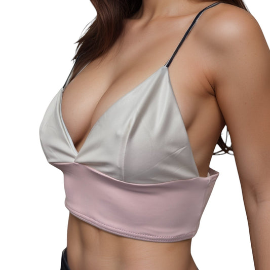 Women's Girls Cream Baby pink Faux PU Leather look Black Bralette Womenswear