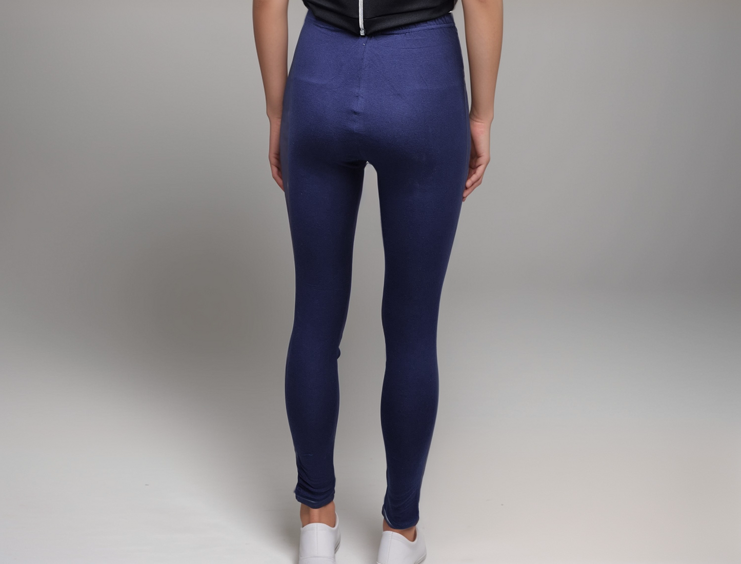 Women's Girls Navy High Waisted Full Length Leggings Bottoms Womenswear Comfortable Casual Cotton